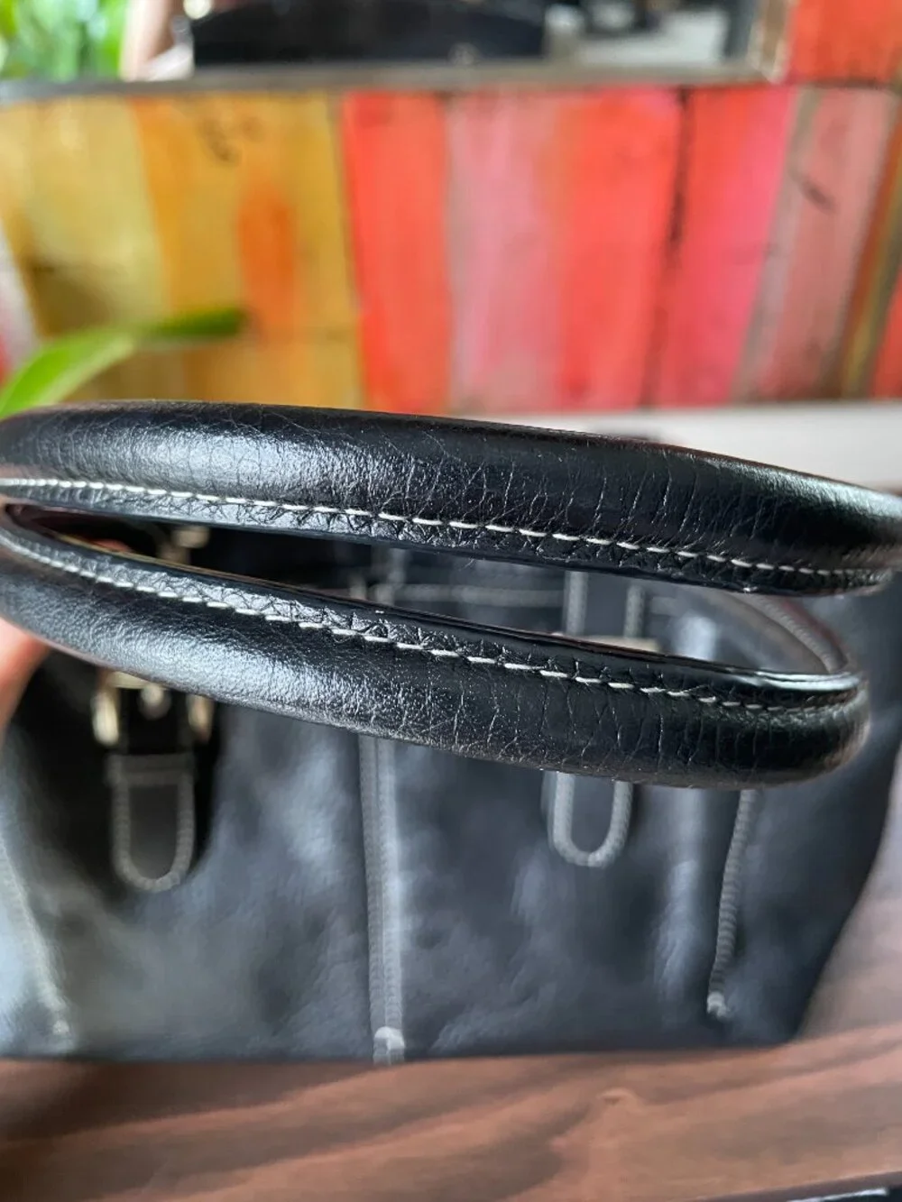 Tignanello Genuine Leather Pebbled Shoulder Handbag